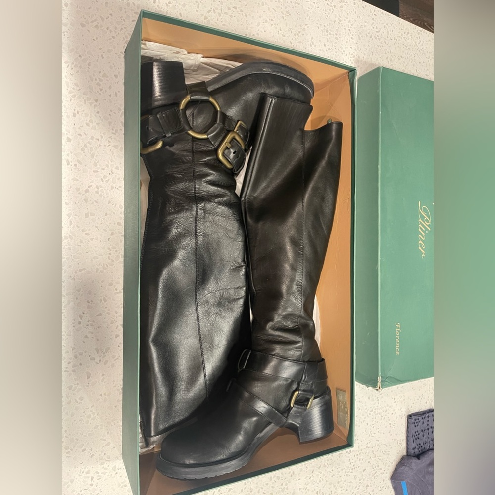 Donald J. Pliner - Lisa F. Pliner Florence Black Leather Lux Calf Boots